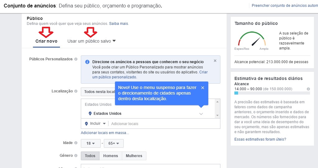 Quarto passo para uma campanha de Facebook Ads para studios de pilates