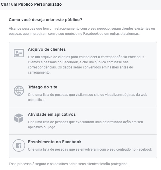 Quarto passo - parte 2 - para uma campanha de Facebook Ads para studios de pilates