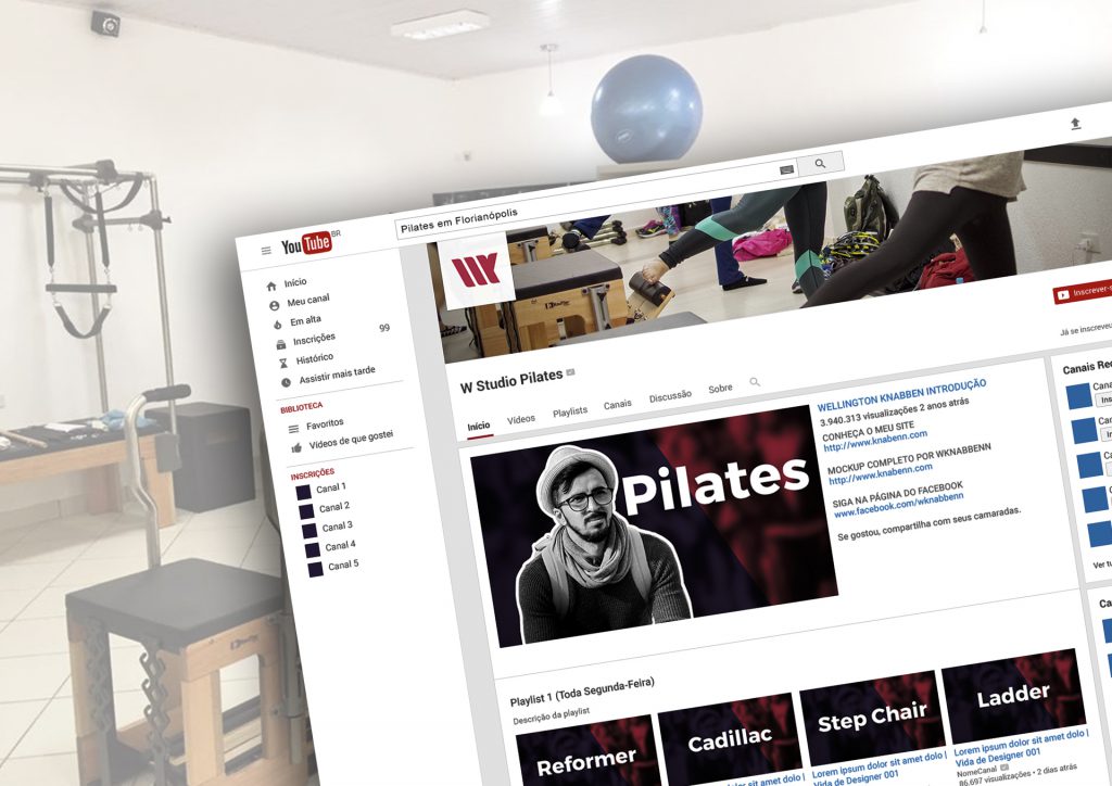 Aulas de pilates no YouTube
